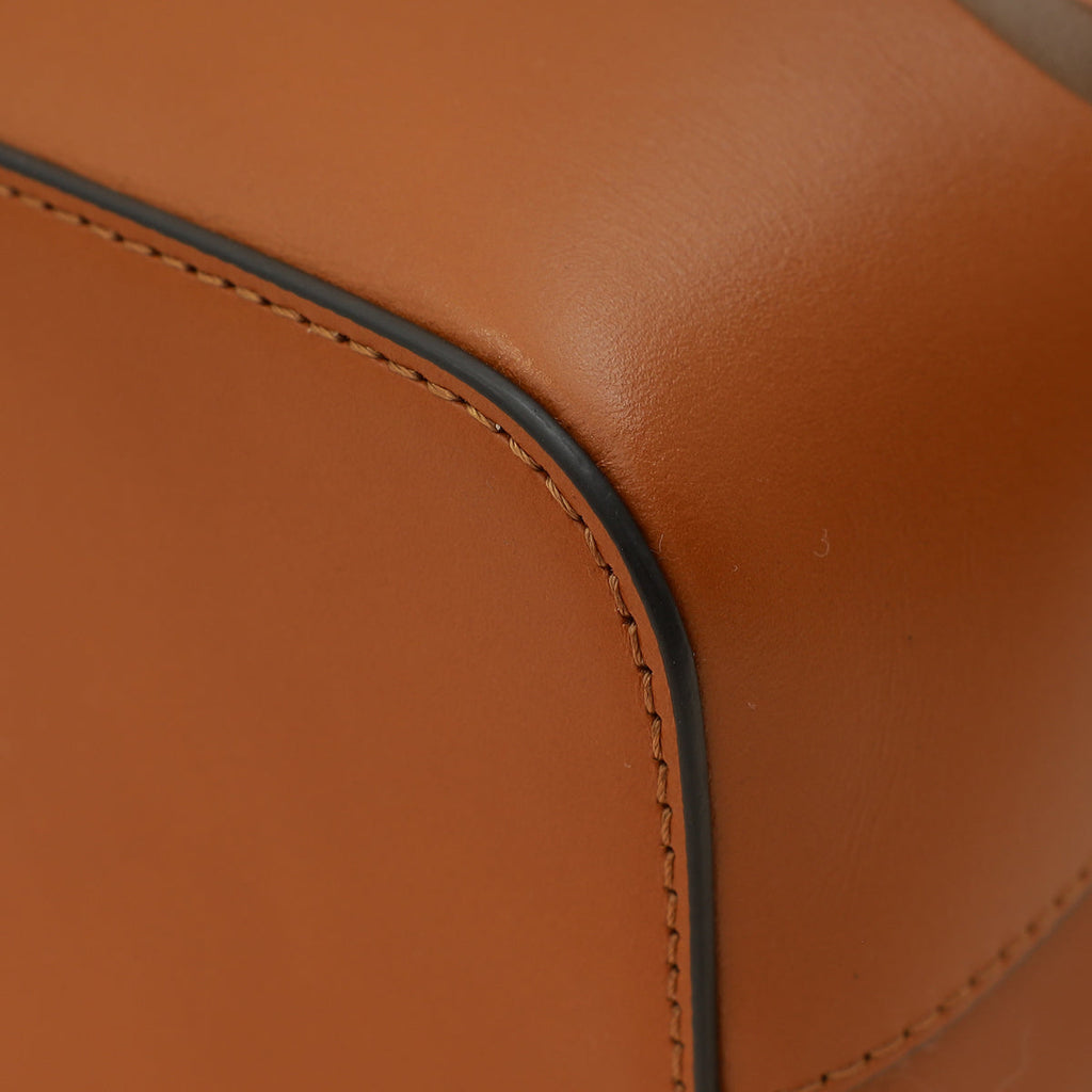 Fendi Brown Logo Mini Leather Mon Tresor Bag