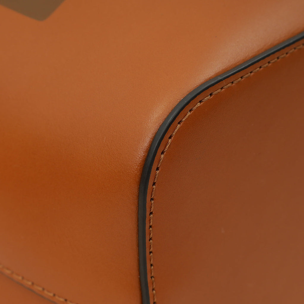 Fendi Brown Logo Mini Leather Mon Tresor Bag