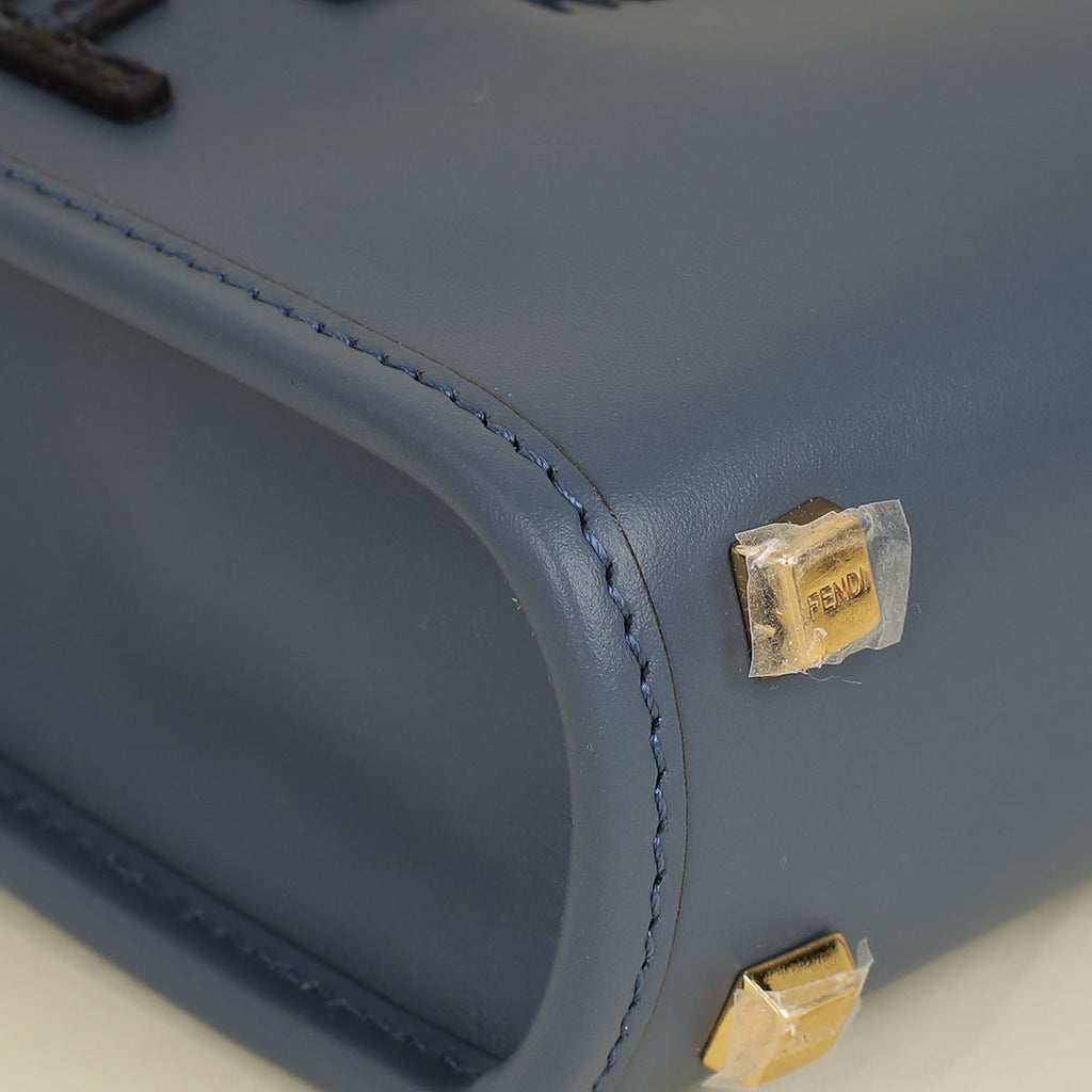 Fendi Dark Blue Mini Sunshine Shopper Bag