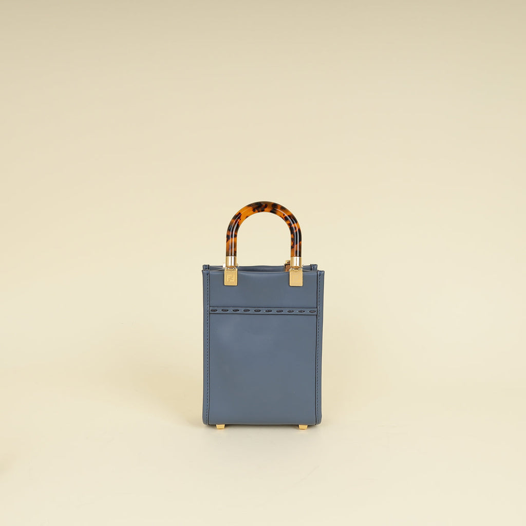 Fendi Dark Blue Mini Sunshine Shopper Bag
