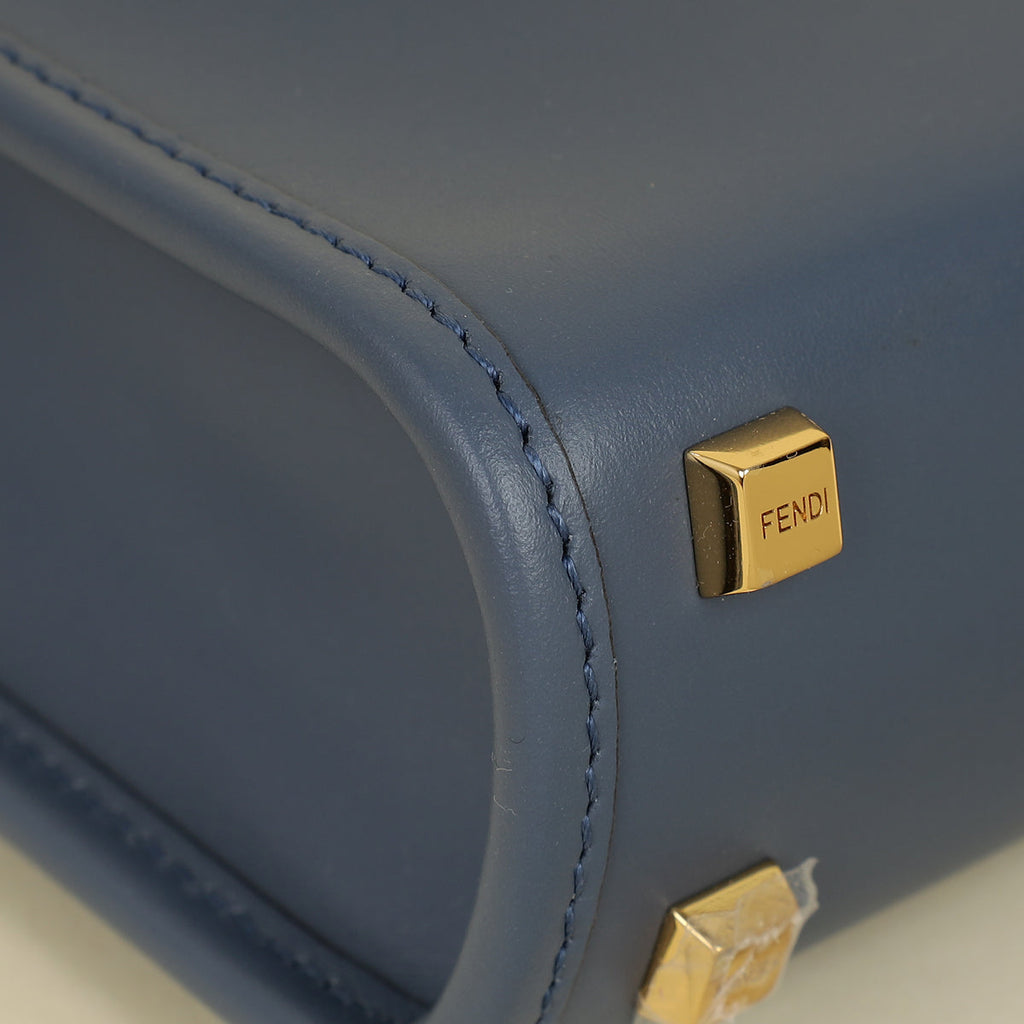 Fendi Dark Blue Mini Sunshine Shopper Bag