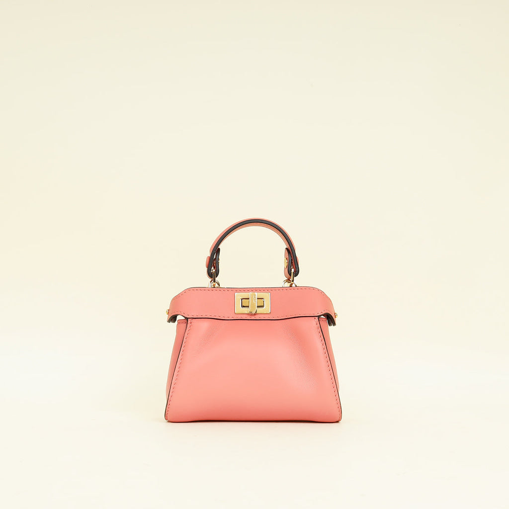 Fendi Rose Peach Nano Peekaboo Bag