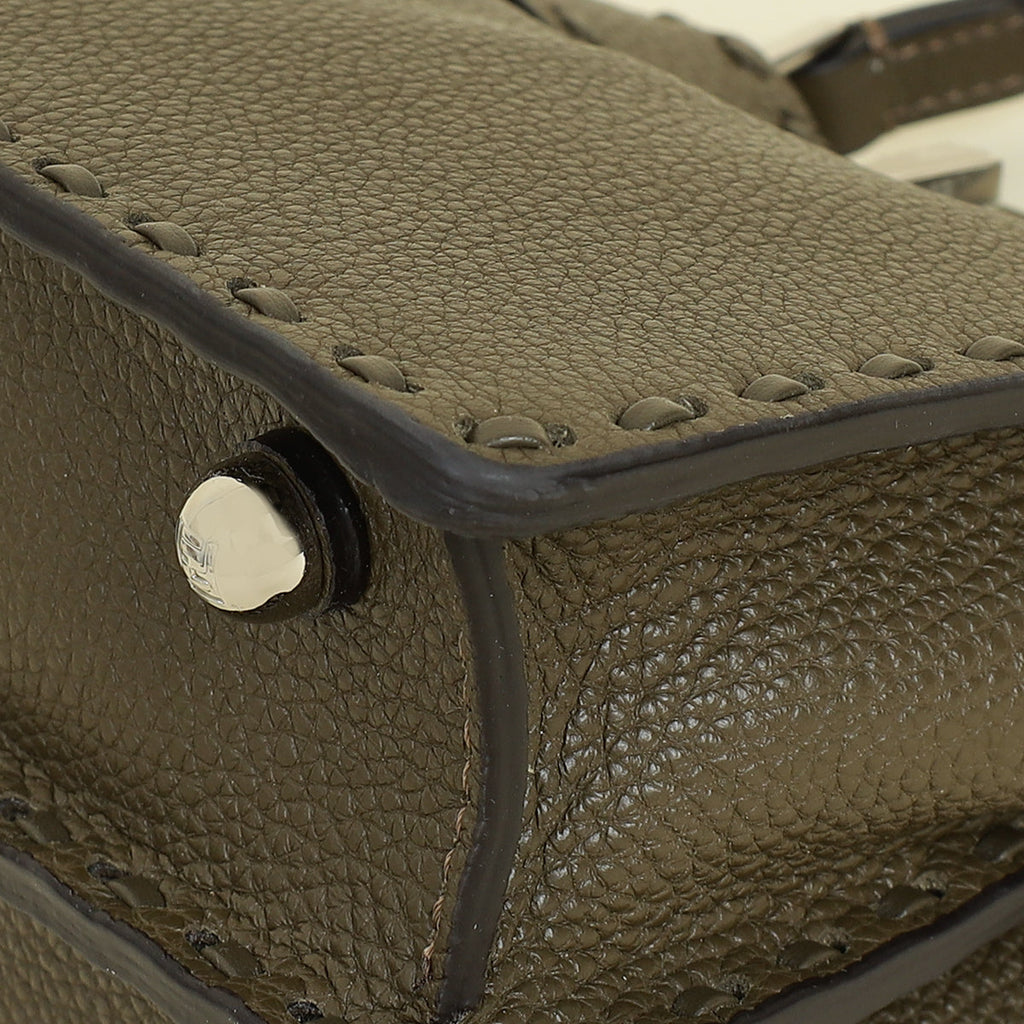 Fendi Dark Olive Selleria Petite Peekaboo ISeeU Bag