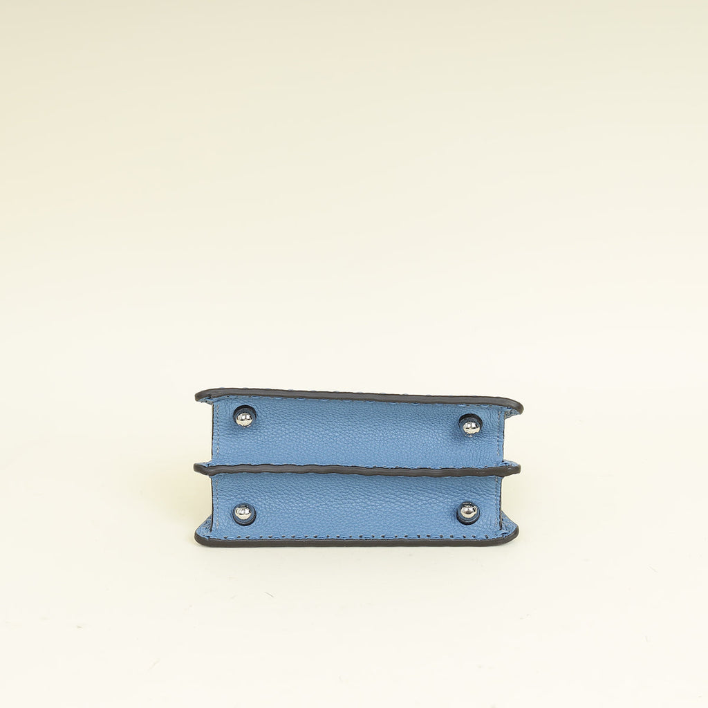 Fendi Blue Selleria Peekaboo ISeeU Petite Bag
