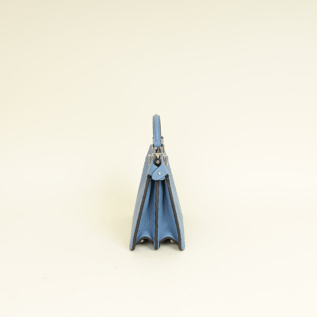 Fendi Blue Selleria Peekaboo ISeeU Petite Bag