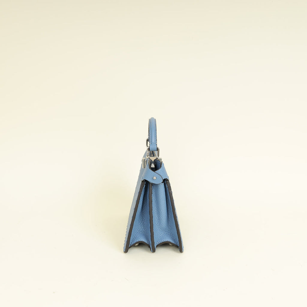 Fendi Blue Selleria Peekaboo ISeeU Petite Bag
