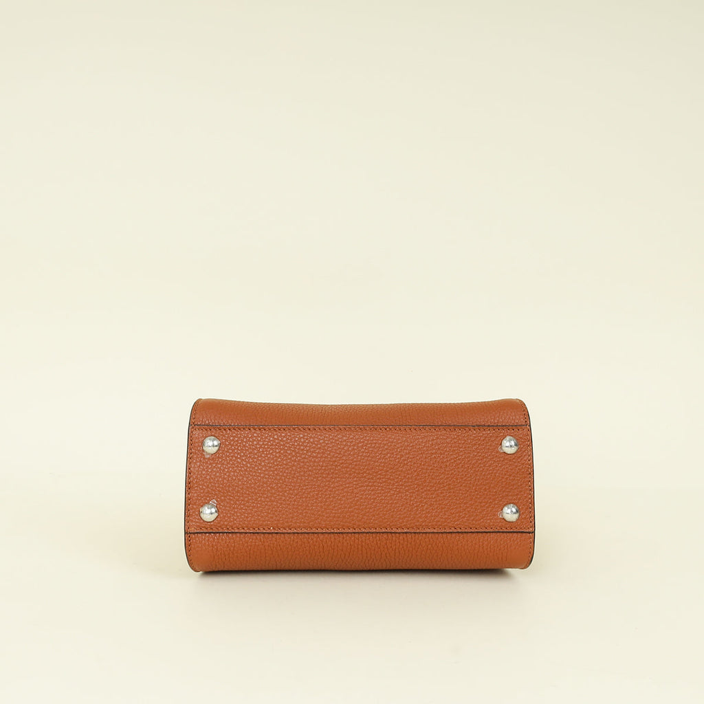 Fendi Brown Selleria Mini Peekaboo Python Handle Bag
