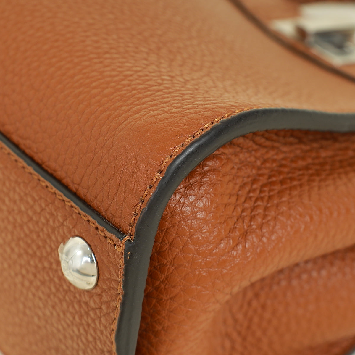 Fendi Brown Selleria Mini Peekaboo Python Handle Bag