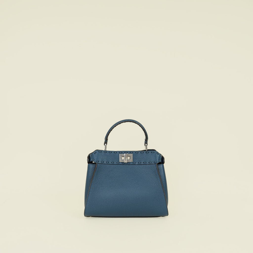 Fendi Dark Teal Peekaboo Selleria Mini Bag