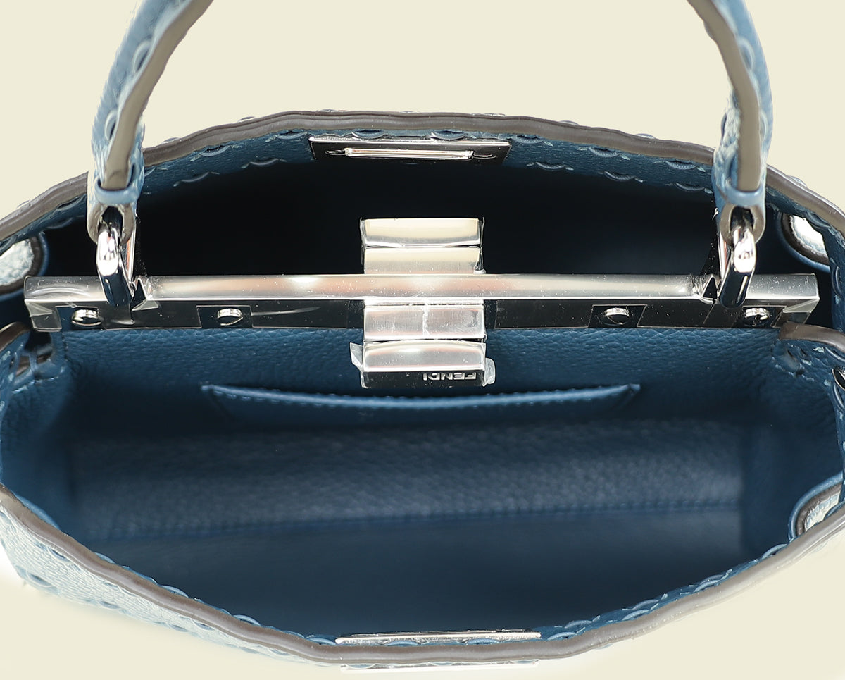 Fendi Dark Teal Peekaboo Selleria Mini Bag