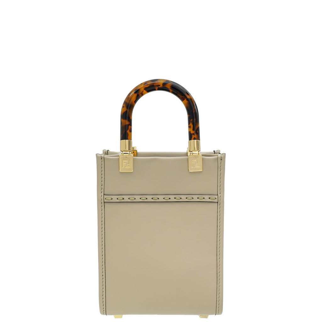 Fendi Beige Mini Sunshine Shopper Bag
