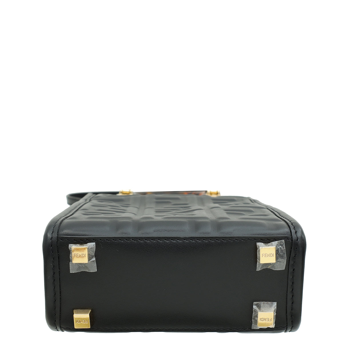Fendi Black FF Embossed FENDI Mini Sunshine Shopper Bag