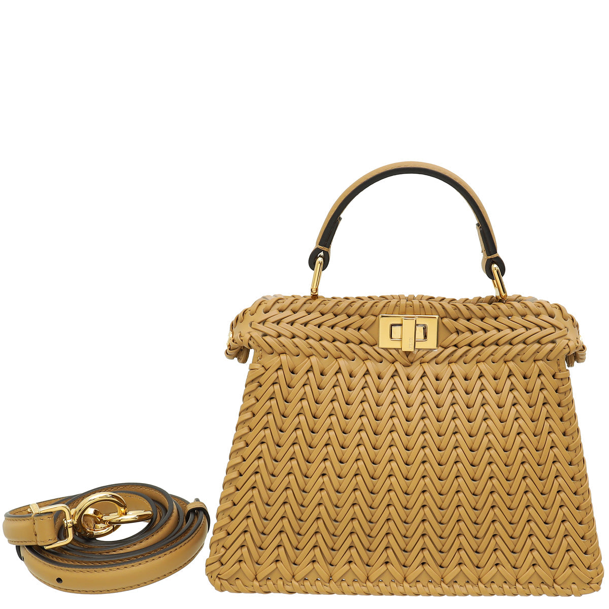 Fendi Beige Peekaboo ISEEU Petite Interlaced Bag