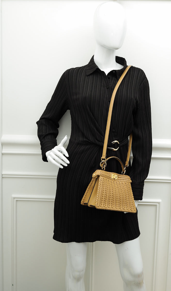 Fendi Beige Peekaboo ISEEU Petite Interlaced Bag