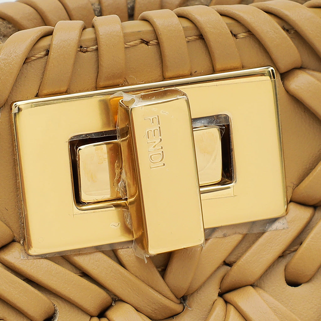 Fendi Beige Peekaboo ISEEU Petite Interlaced Bag