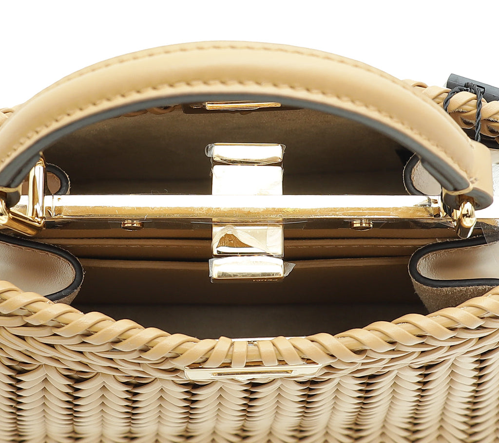 Fendi Beige Peekaboo ISEEU Petite Interlaced Bag