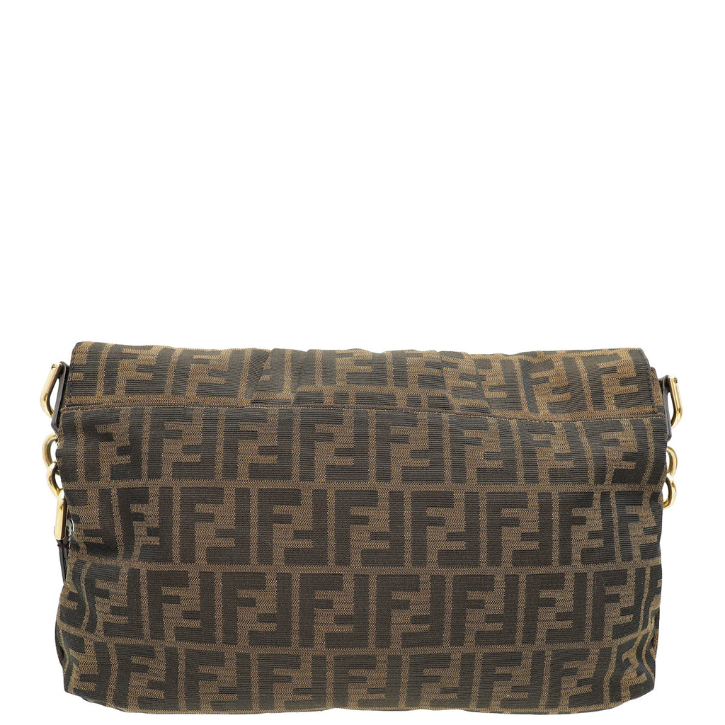 Fendi Zucca Mia Large Flap Shoulder Bag