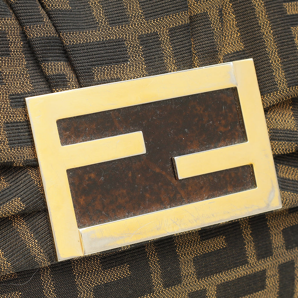Fendi Zucca Mia Large Flap Shoulder Bag