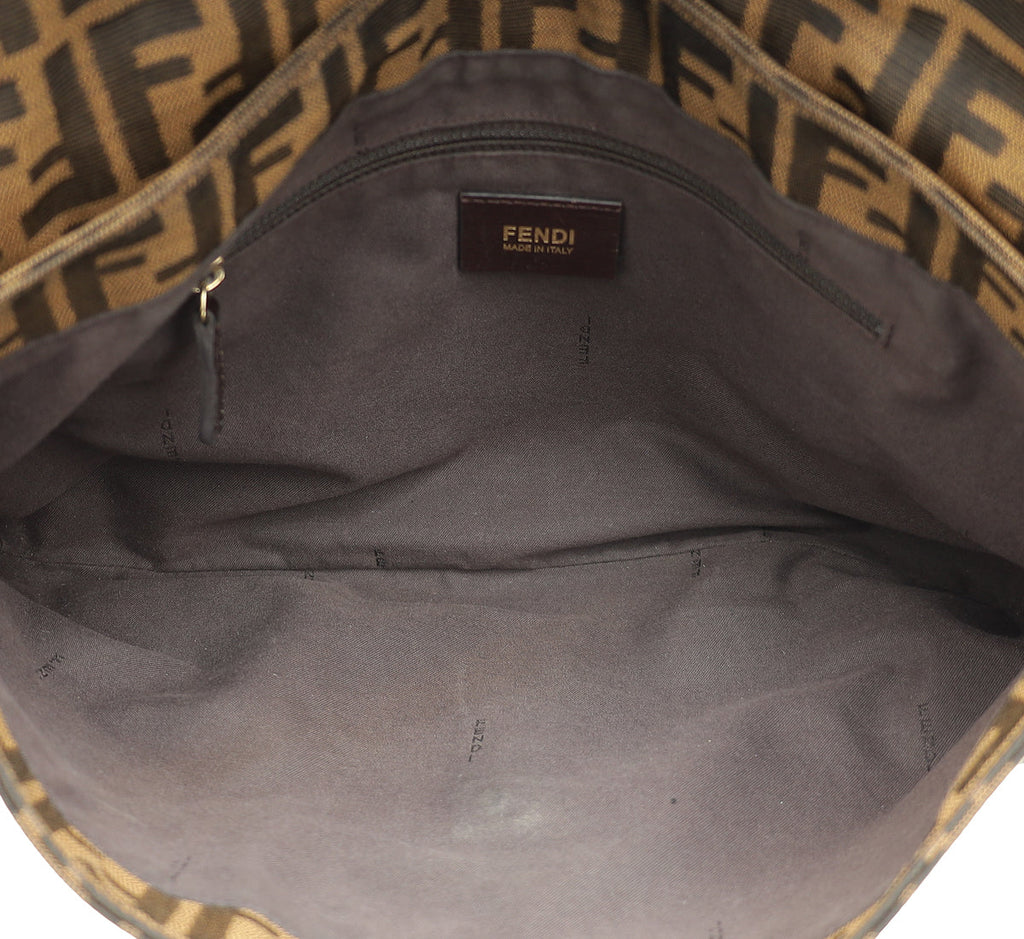 Fendi Zucca Mia Large Flap Shoulder Bag