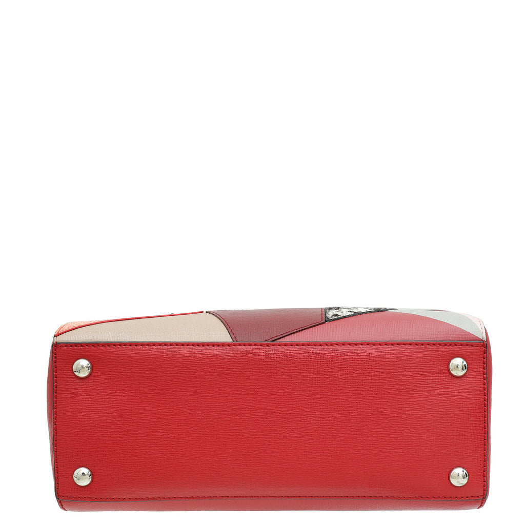 Fendi Red Multicolor 2 Jours Patchwork Petite Bag