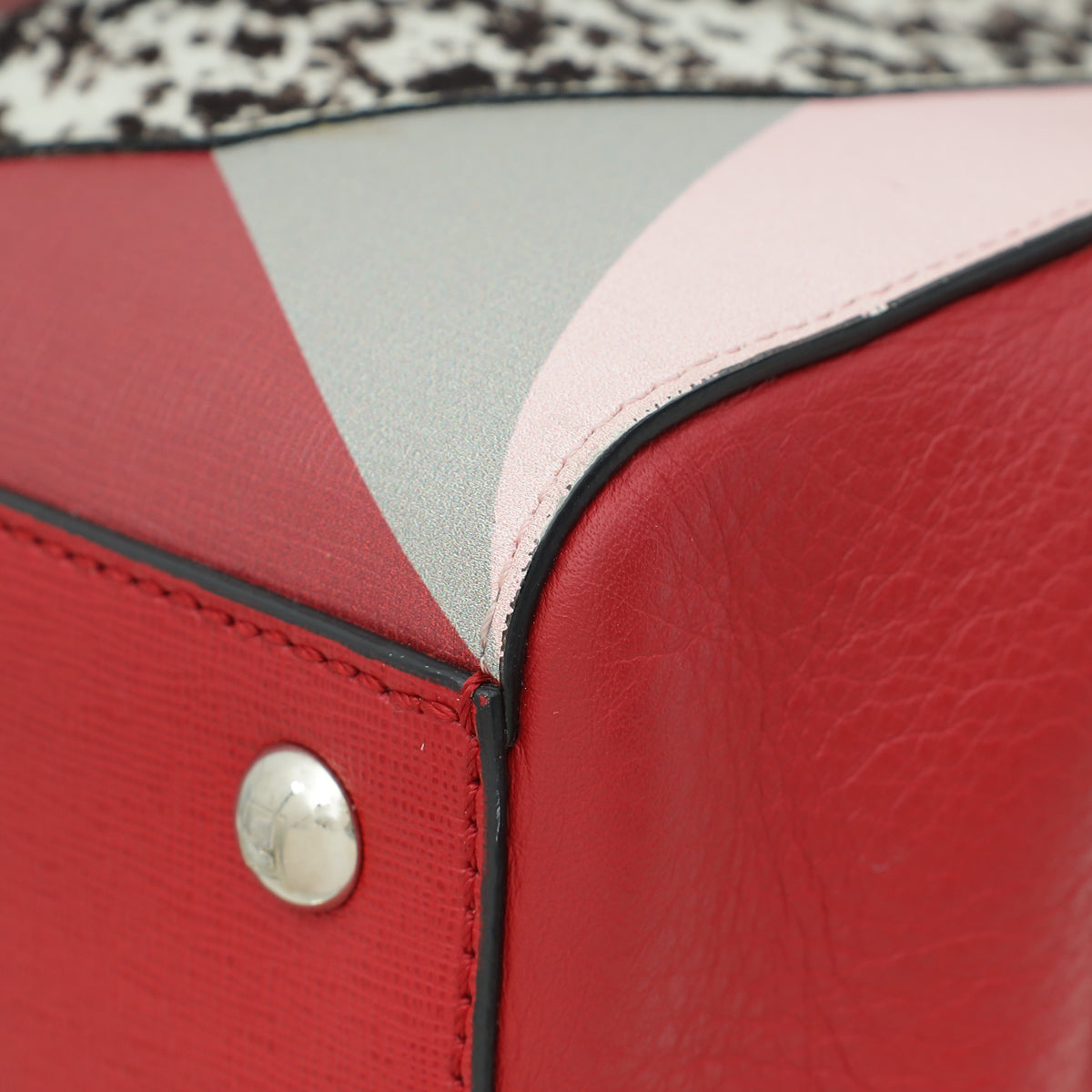 Fendi Red Multicolor 2 Jours Patchwork Petite Bag