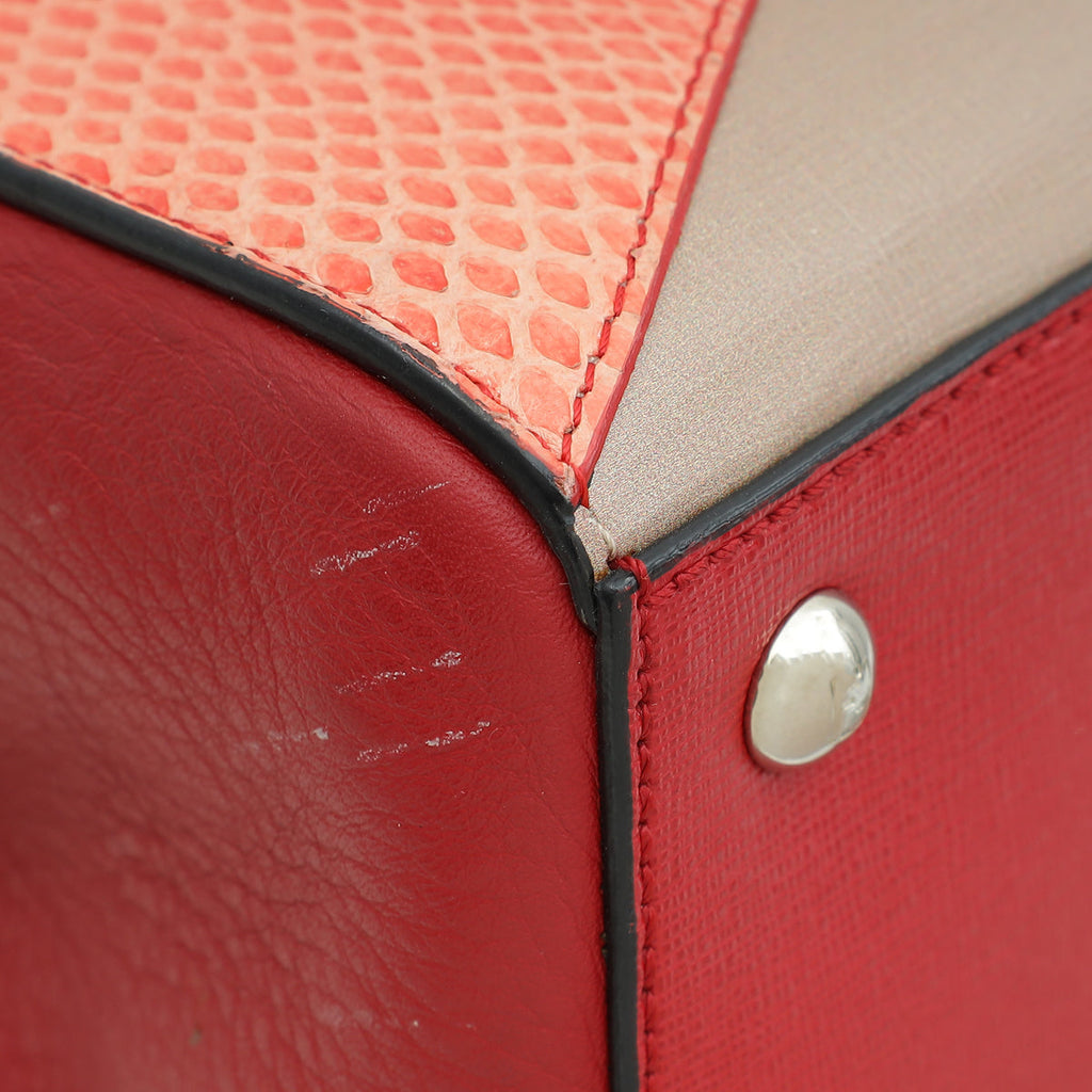 Fendi Red Multicolor 2 Jours Patchwork Petite Bag