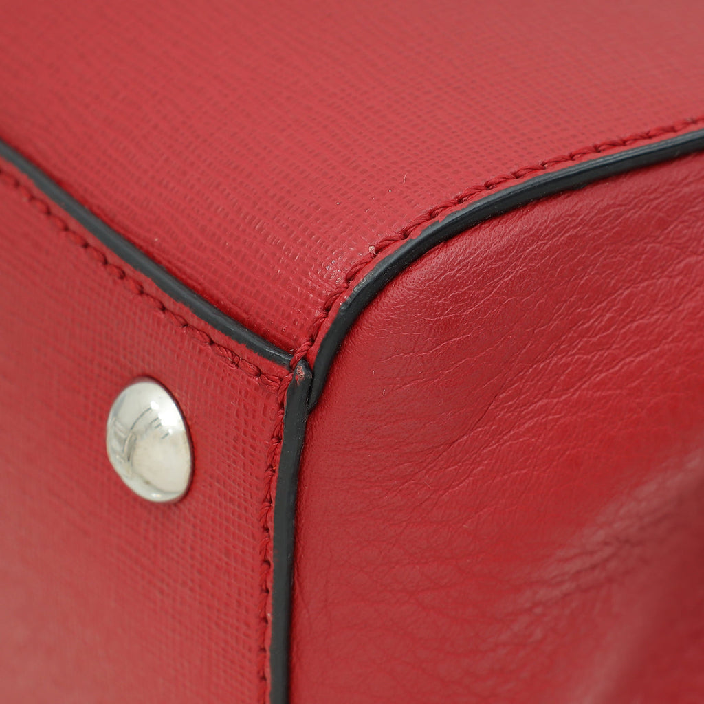 Fendi Red Multicolor 2 Jours Patchwork Petite Bag