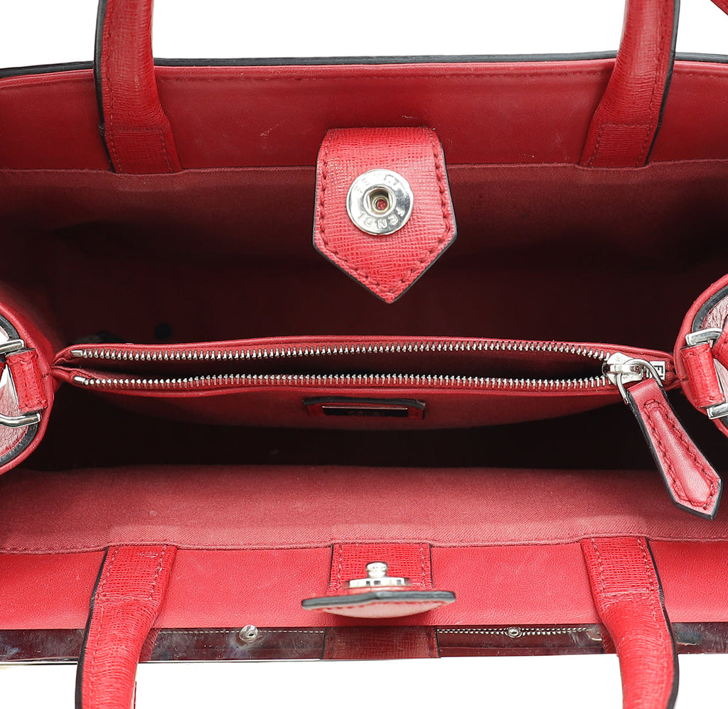 Fendi Red Multicolor 2 Jours Patchwork Petite Bag