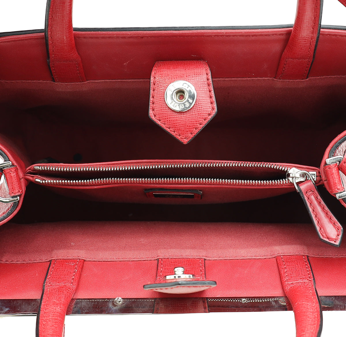 Fendi Red Multicolor 2 Jours Patchwork Petite Bag