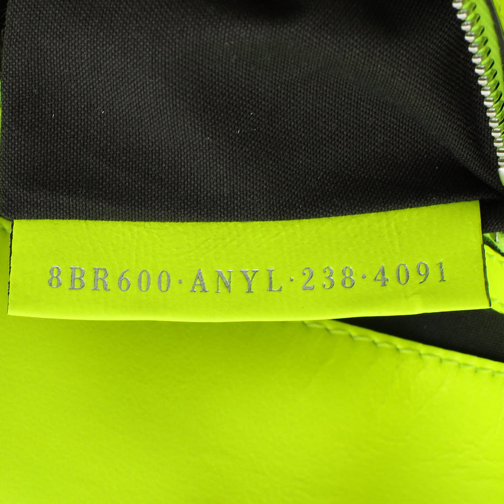 Fendi Neon Yellow FF Embossed Baguette Medium Bag