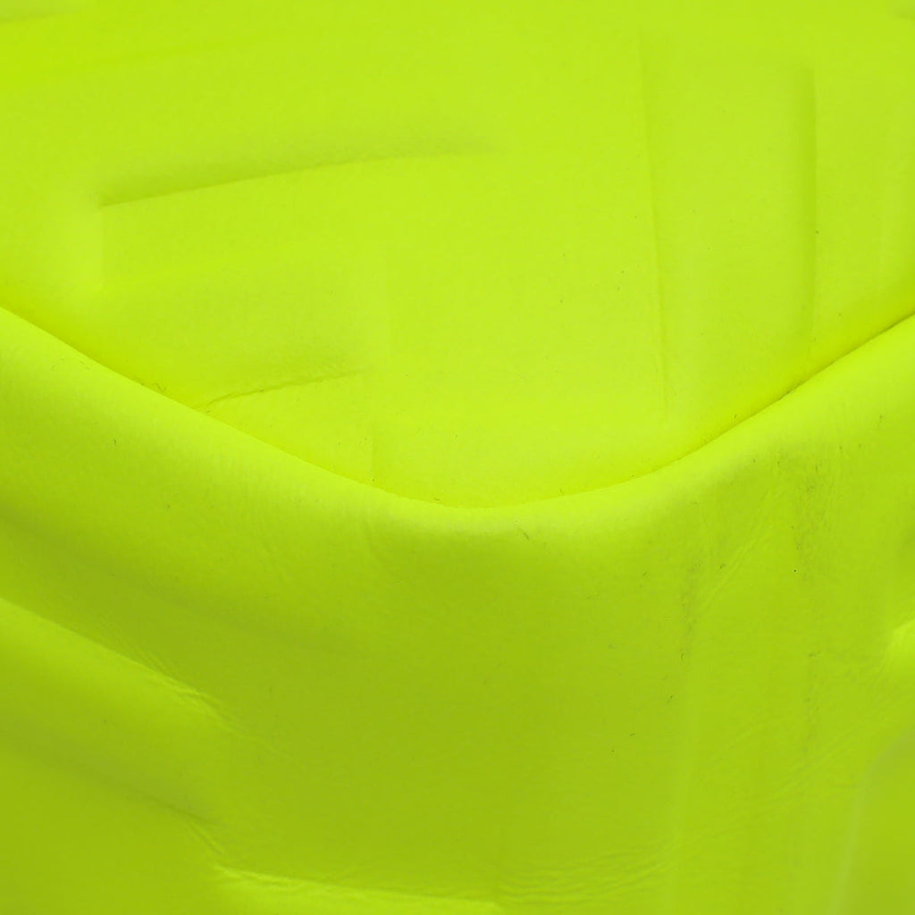 Fendi Neon Yellow FF Embossed Baguette Medium Bag