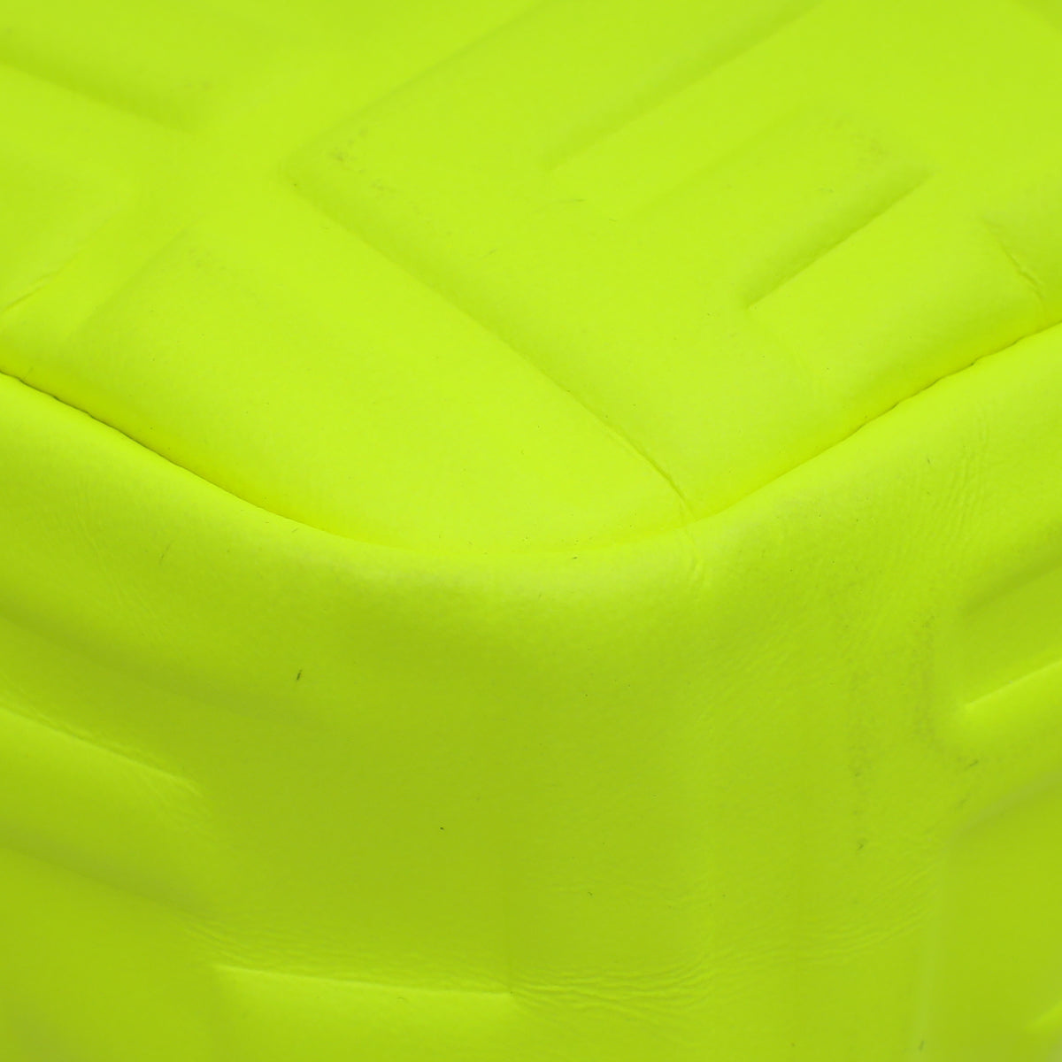 Fendi Neon Yellow FF Embossed Baguette Medium Bag