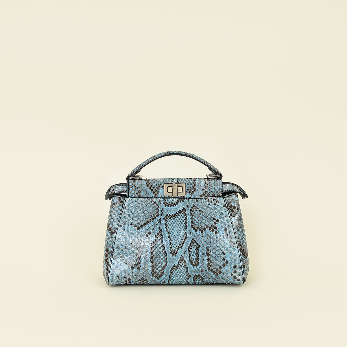 Fendi Blue Python Mini Peekaboo Bag