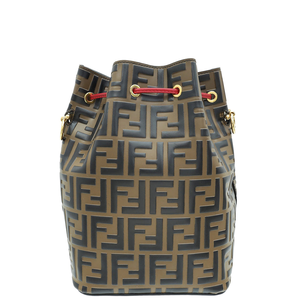 Fendi Bicolor FF Zucca Embossed Mon Tresor Small Bucket Bag