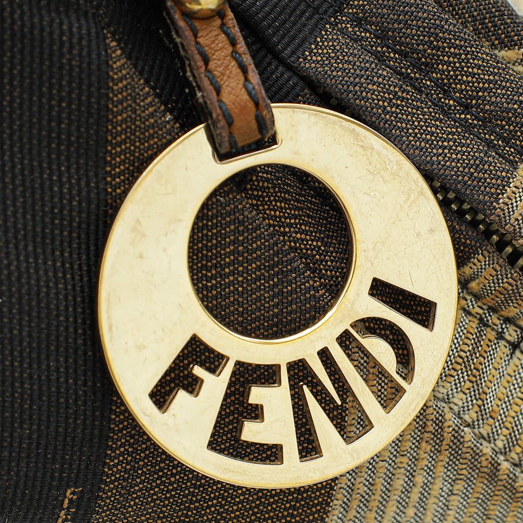 Fendi Multicolor Pequin Stripe Chef Chain Hobo Bag