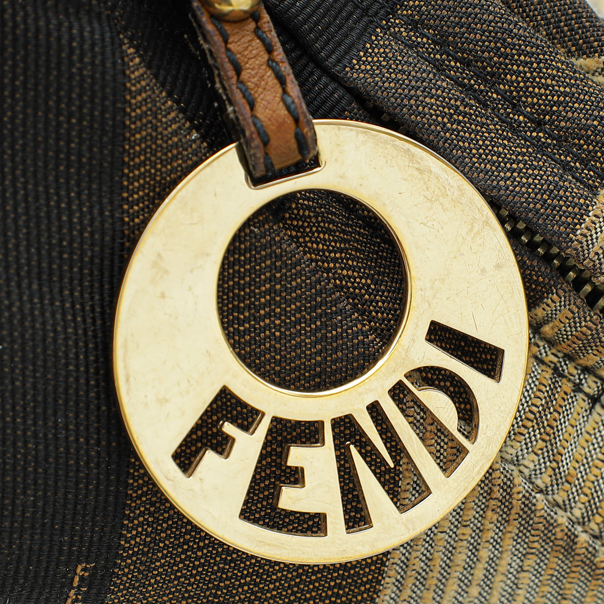 Fendi Multicolor Pequin Stripe Chef Chain Hobo Bag