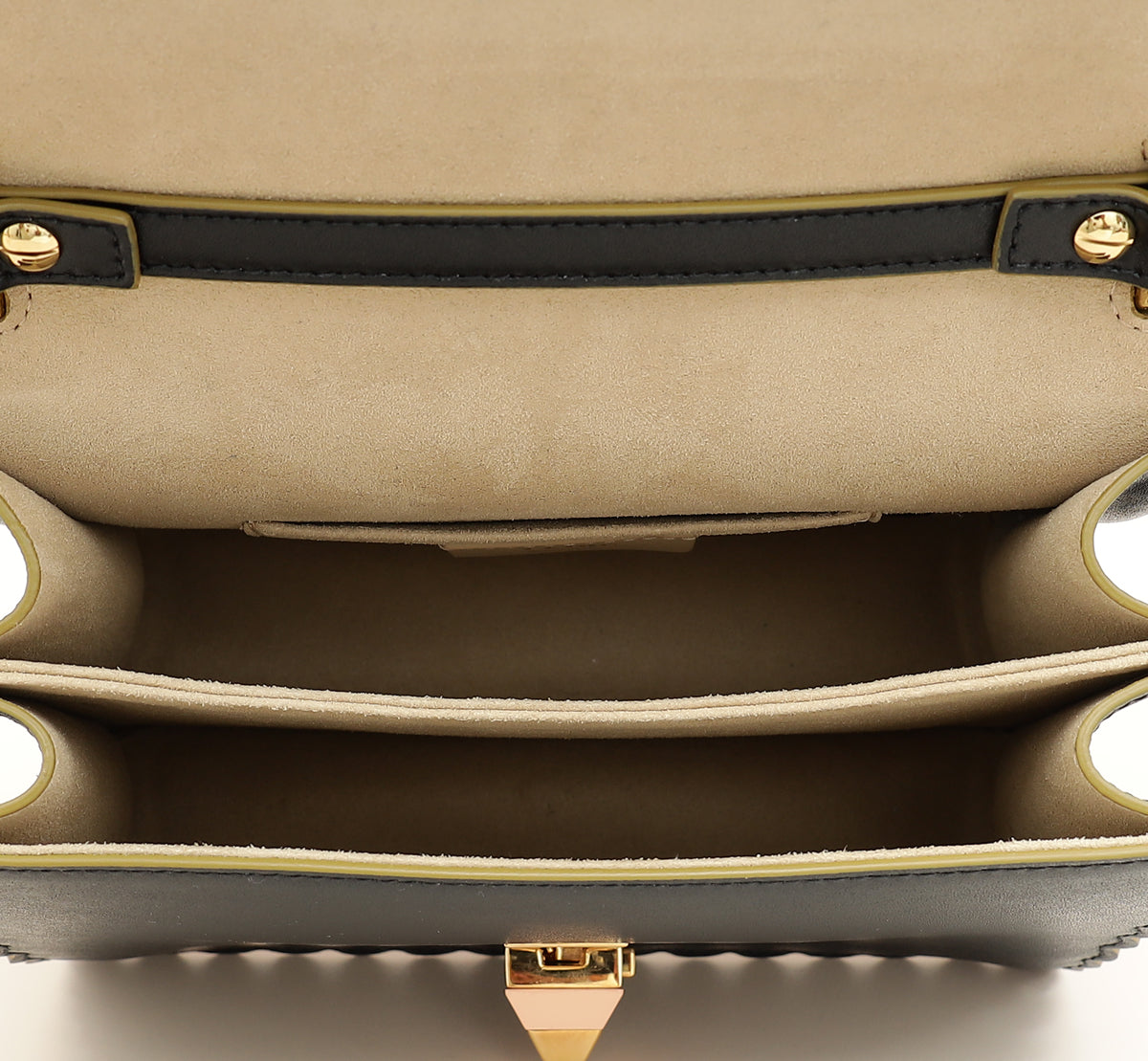 Fendi Black Kan I Stud Small Shoulder Bag