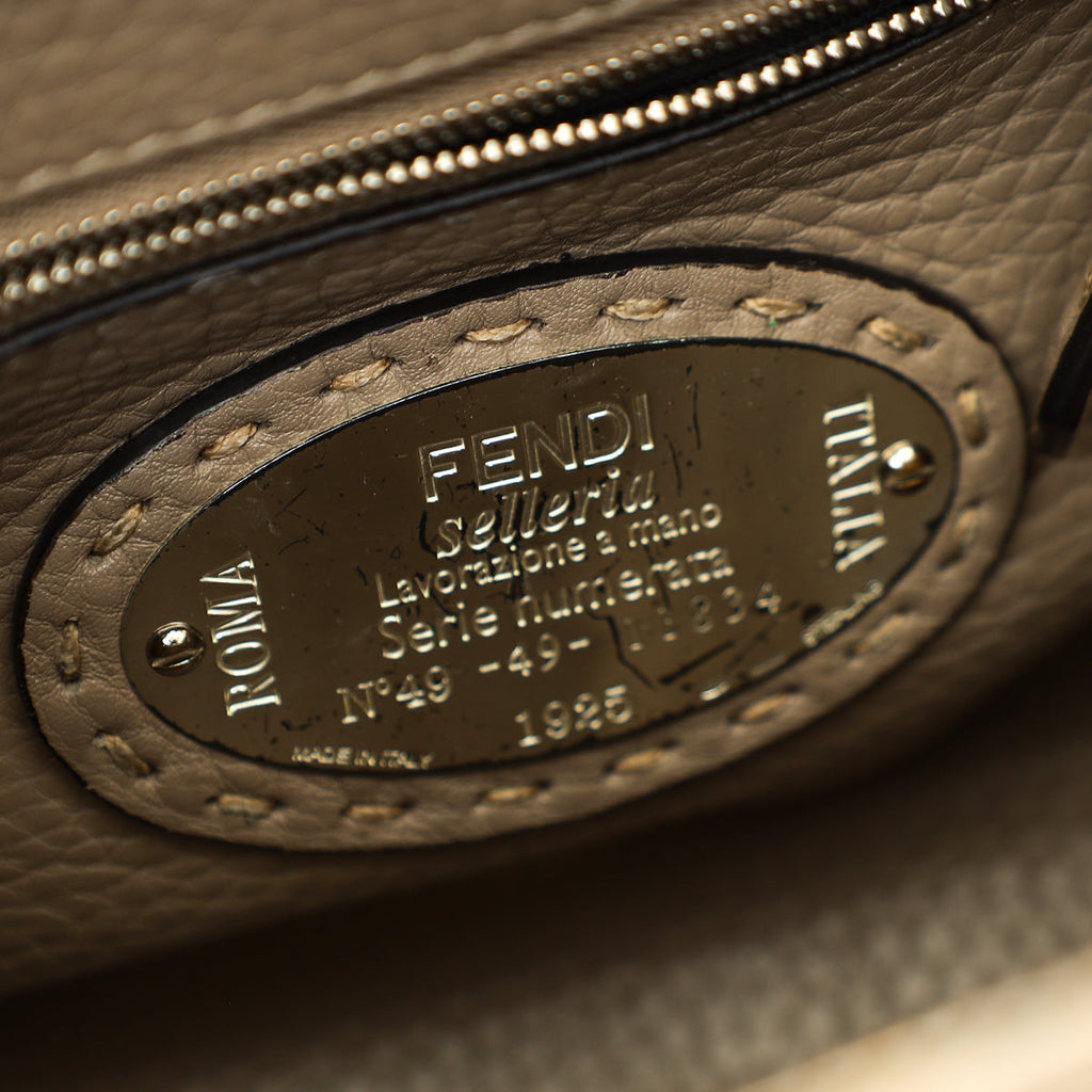 Fendi Etoupe Peekaboo Sellier Mini Python Handle Bag