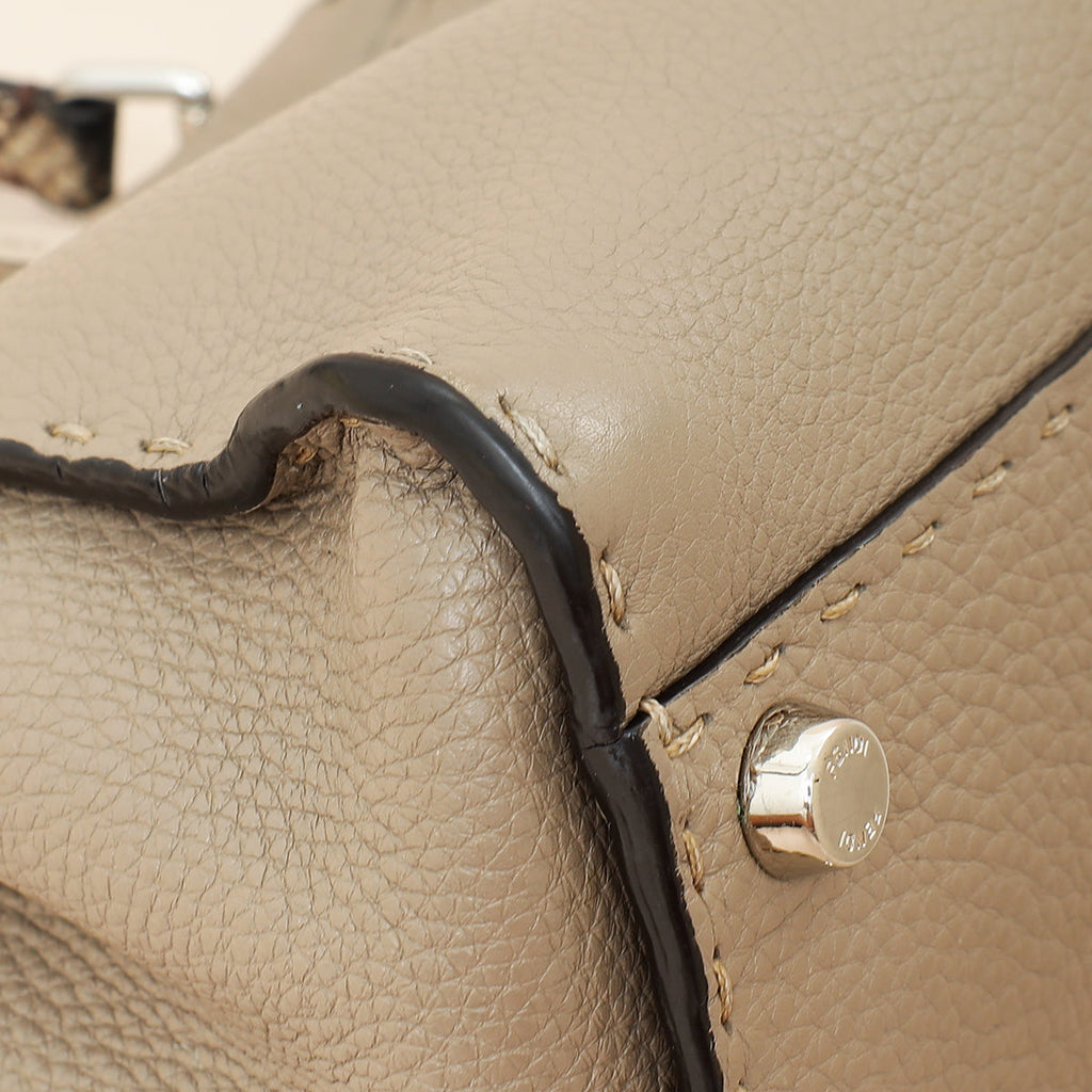 Fendi Etoupe Peekaboo Sellier Mini Python Handle Bag