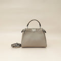 Fendi Dove Grey Peekaboo Sellier Mini Python Handle Bag