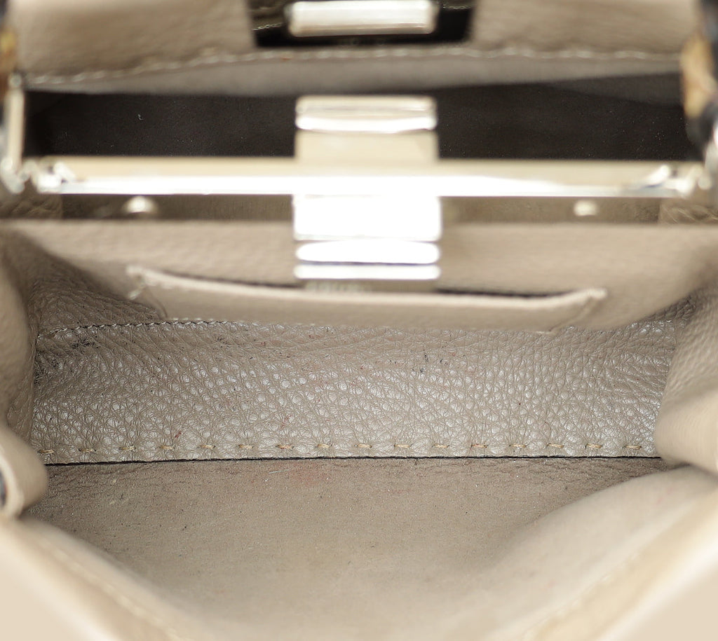 Fendi Dove Grey Peekaboo Sellier Mini Python Handle Bag