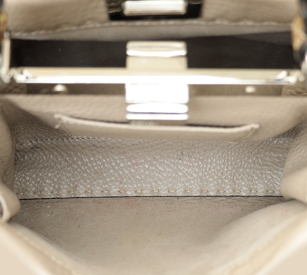 Fendi Dove Grey Peekaboo Sellier Mini Python Handle Bag