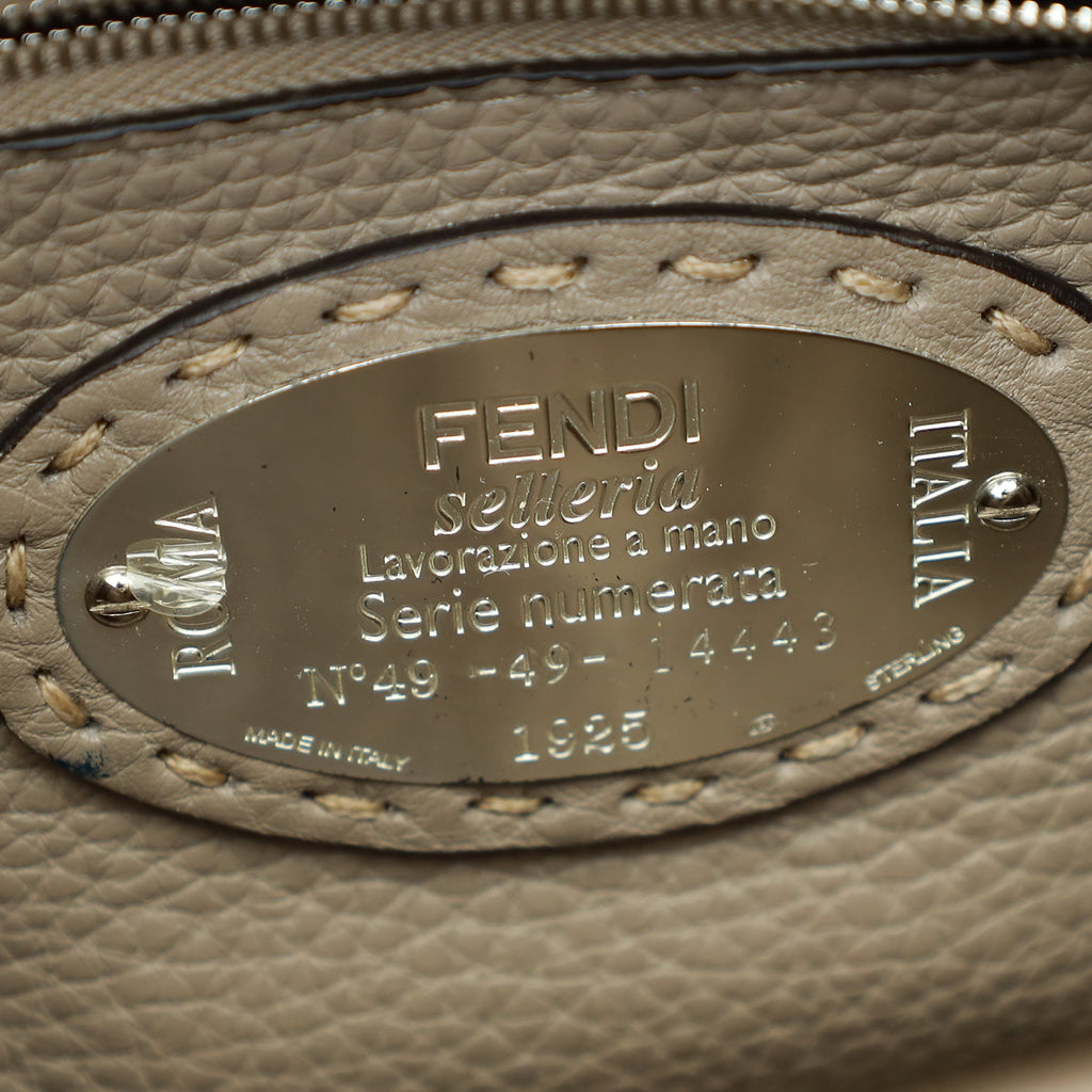 Fendi Dove Grey Peekaboo Sellier Mini Python Handle Bag
