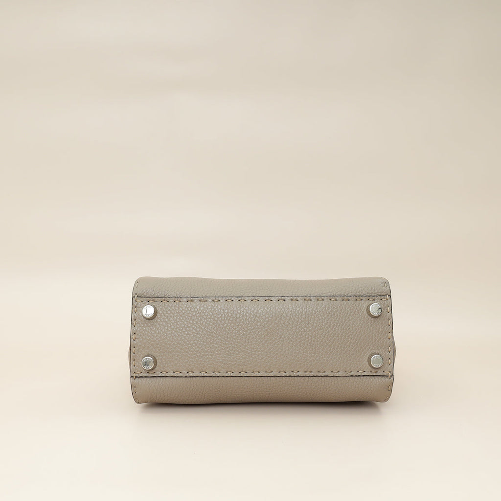 Fendi Dove Grey Peekaboo Sellier Mini Python Handle Bag