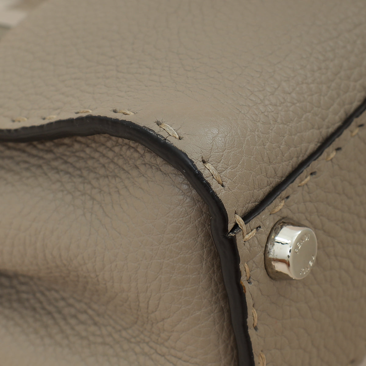 Fendi Dove Grey Peekaboo Sellier Mini Python Handle Bag