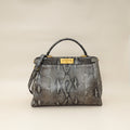 Fendi Grey Peekaboo Python Regular Bag