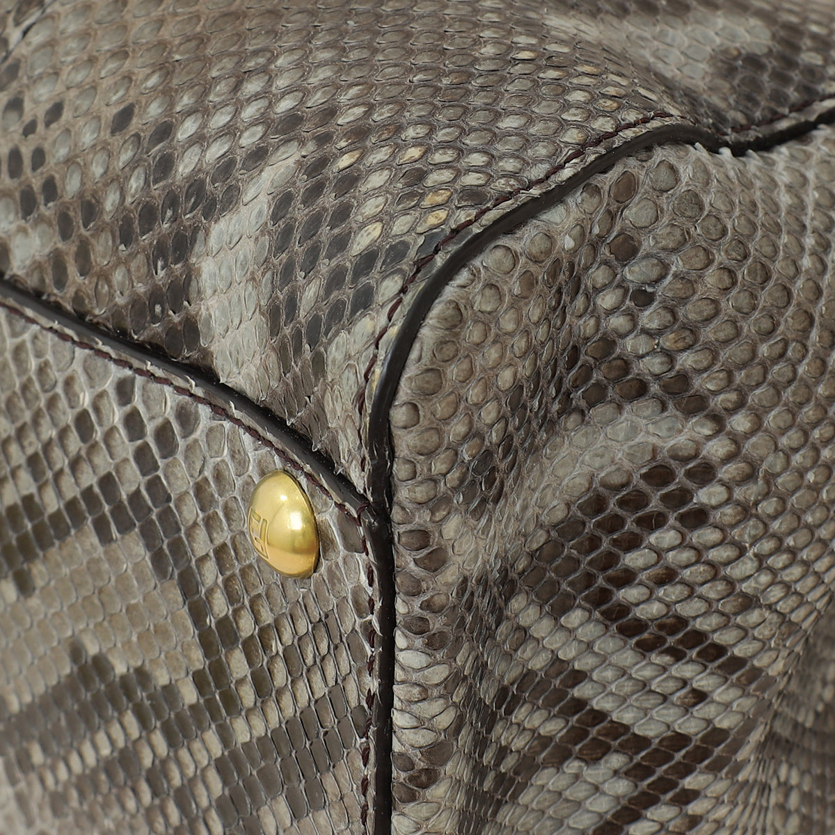 Fendi Grey Peekaboo Python Regular Bag