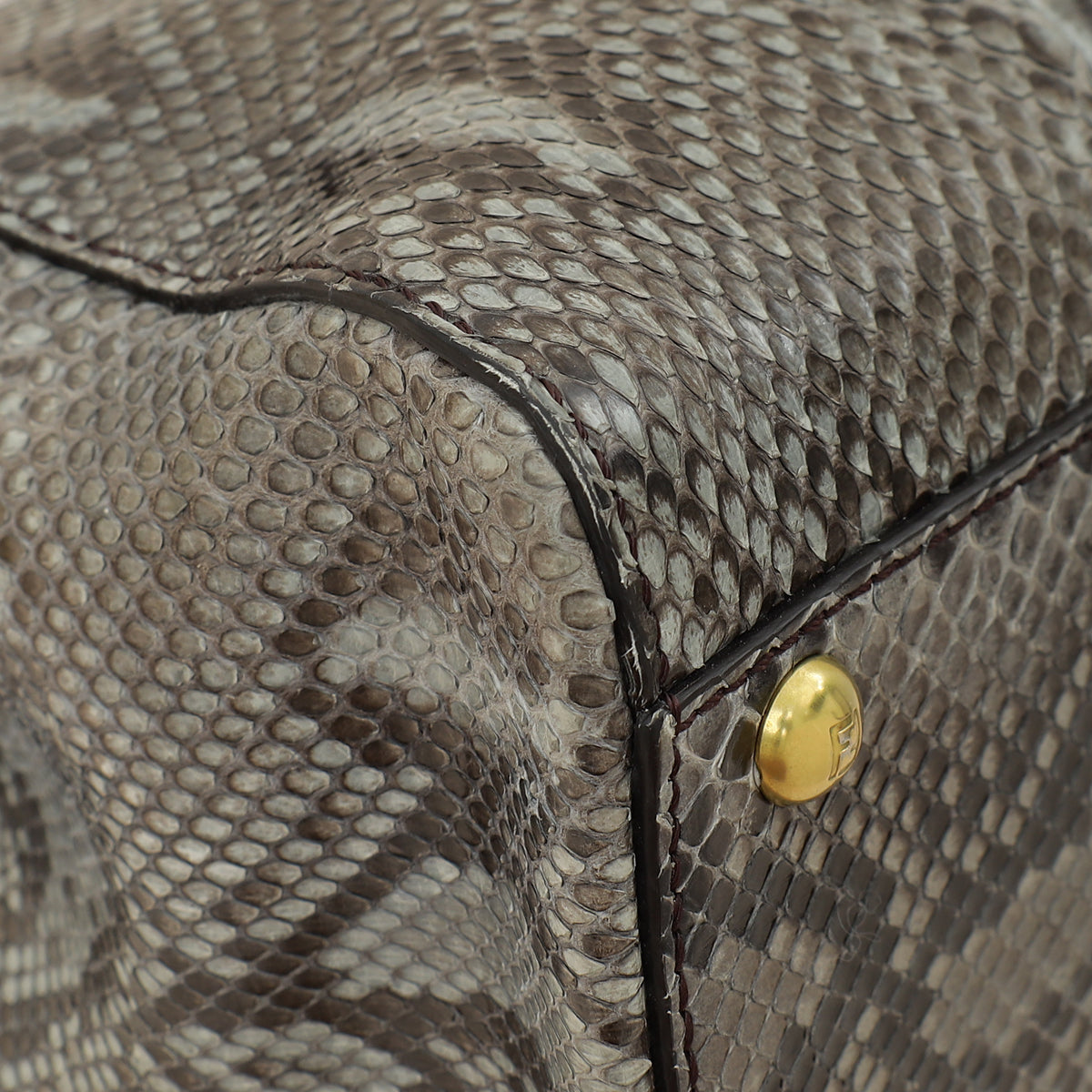 Fendi Grey Peekaboo Python Regular Bag
