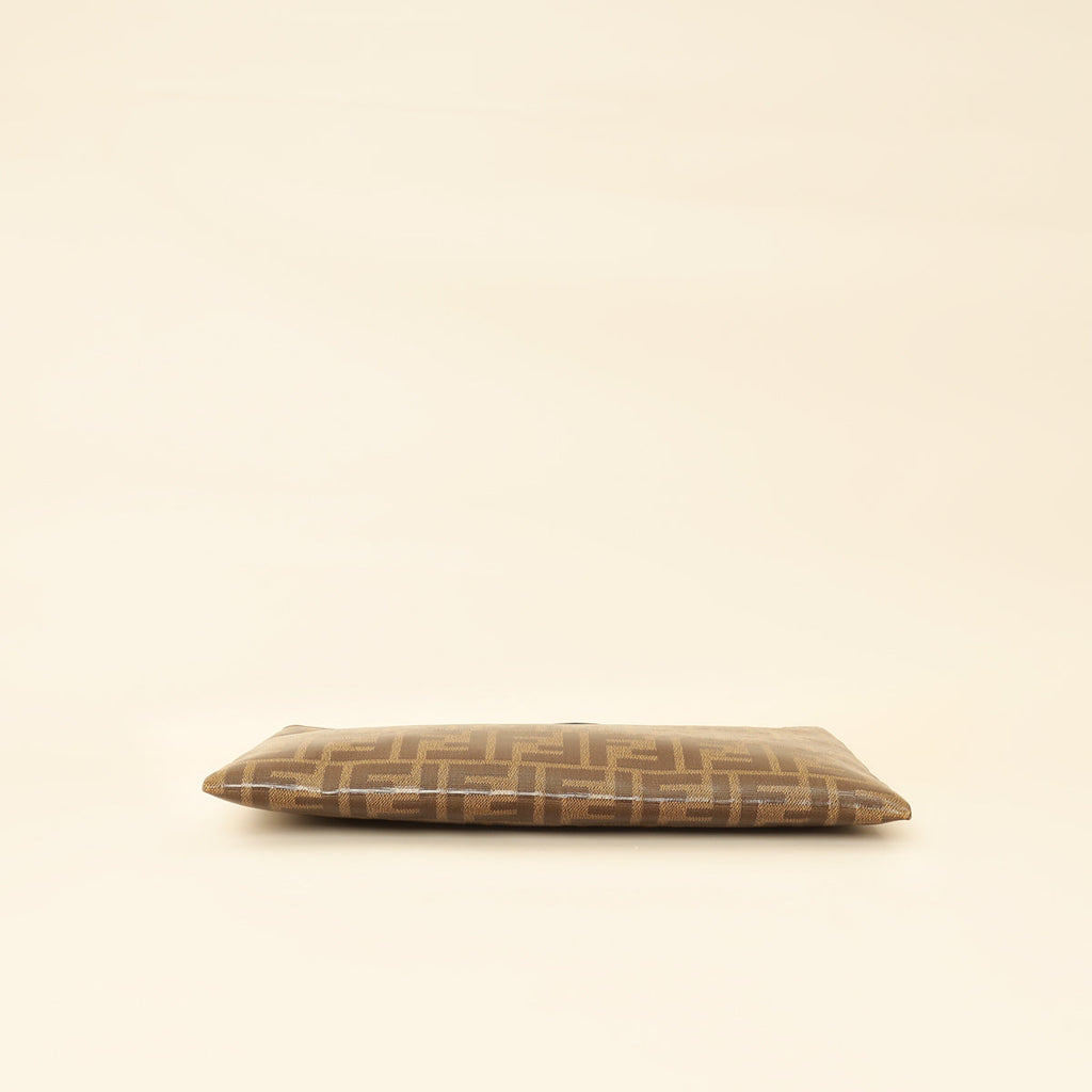 Fendi Tobacco FF Flat Baguette Medium Pouch