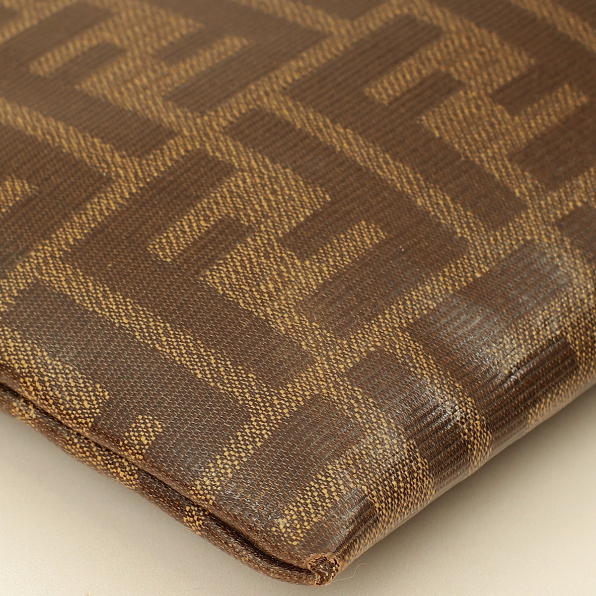 Fendi Tobacco FF Flat Baguette Medium Pouch